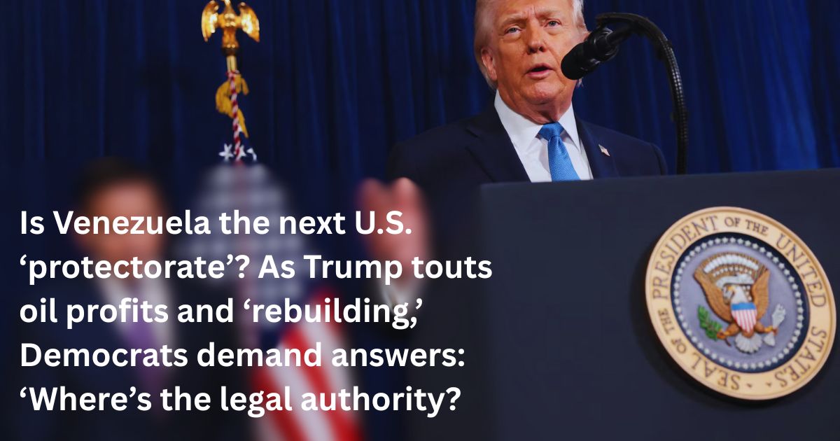 President Trump speaking about Venezuela intervention and oil control policy